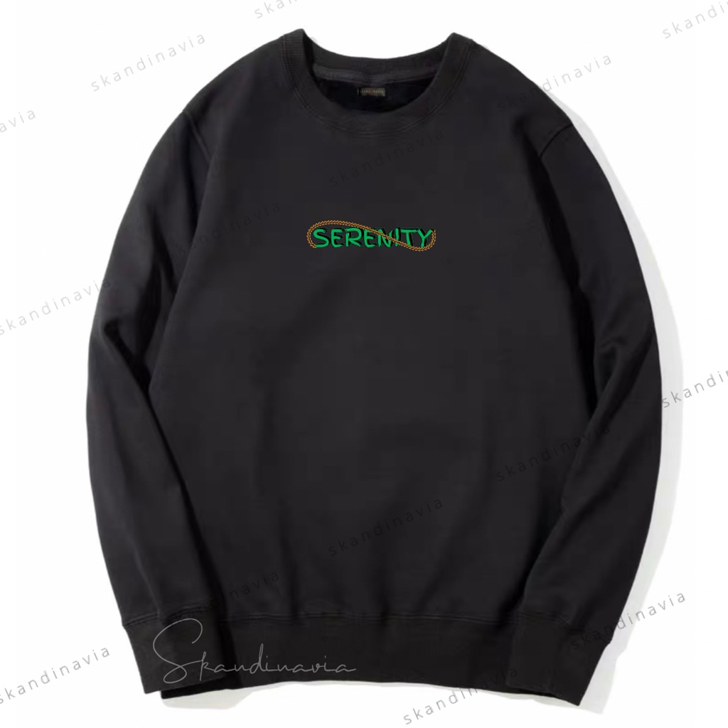 Poseidon Sweater Crewneck Black &amp; Grey Serenity