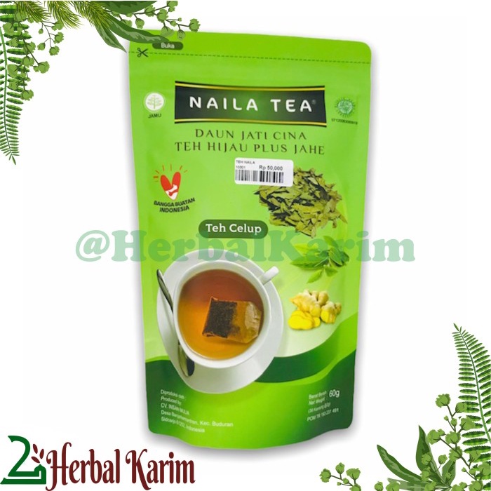 

ORIGINAL MURAH NAILA TEA TEH DAUN JATICINA TEH HIJAU PLUS JAHE TEH HERBAL SOLUSI DIET