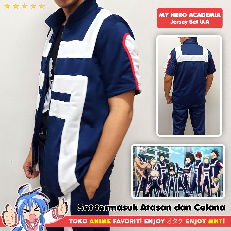 Jersey / Kostum Sport Training Boku no Hero Academia Yuei Academy Todoroki Bakugo Deku