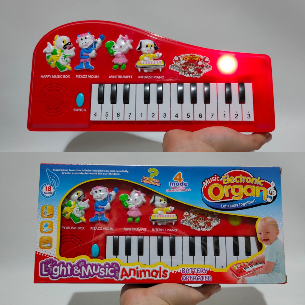 Mainan Anak Piano Organ Elektrik Lampu dan 18 Musik