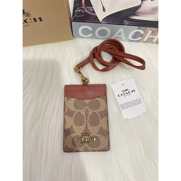 

Coach Logo Metal Brown Signature Lanyard||Name Tag||ID Card Holder