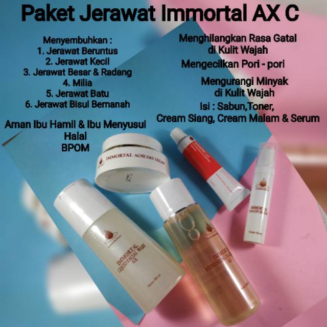 Immortal Acne / Immortal Cream / Immortal Paket / Immortal Skin Care / Acne Skincare Wajah