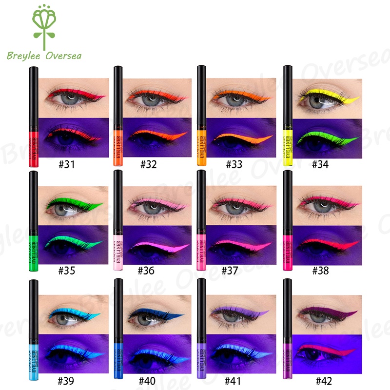 【Baru】HANDAIYAN UV Light Neon Eyeliner Pen Eyes Makeup Red Waterproof Liquid Color Eye Liner Pencil Make Up Cosmetics Yellow Matte Purple PenLong Lasting Makeup Eyeliner Pen