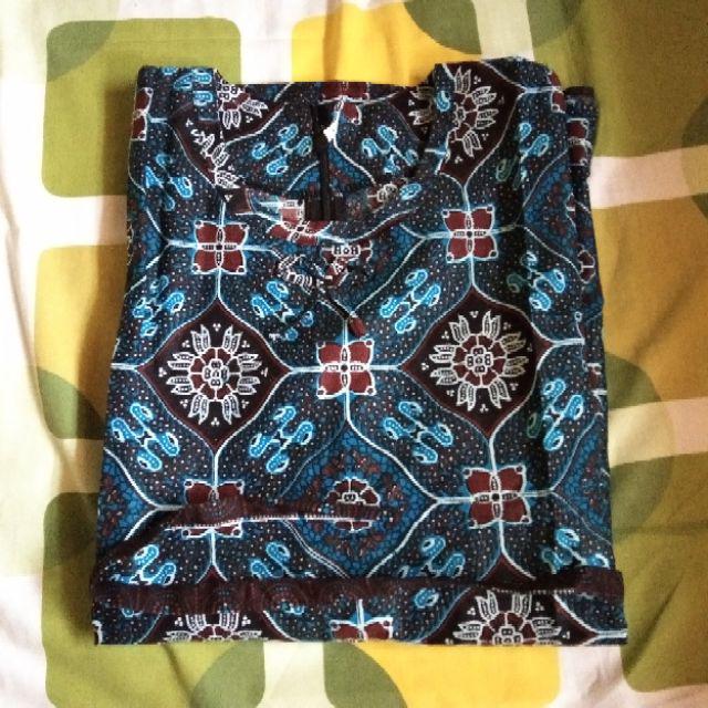 Baju Batik Couple Modern Monalisa Genes Merah Biru Tosca Ungu Orange M,l,xl Asli Pekalongan