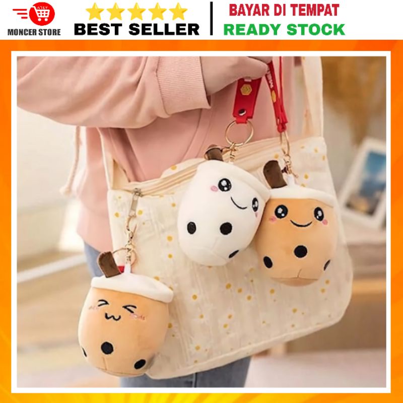Gantungan Kunci Motor Lucu Keren Boneka Boba PomPom Gantungan Tas Unik