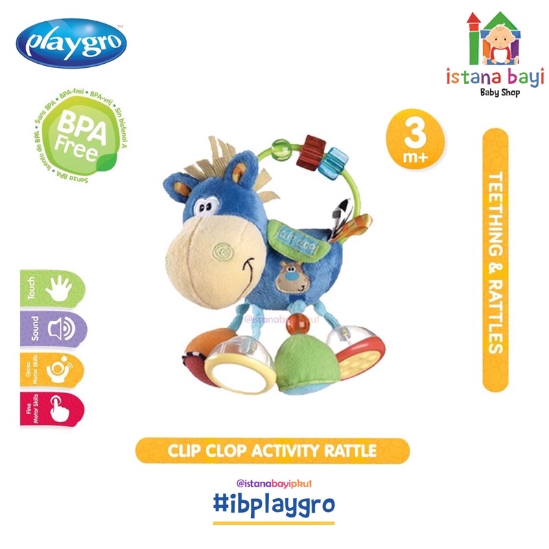 Playgro Clip Clop Activity Rattle - Mainan Bayi