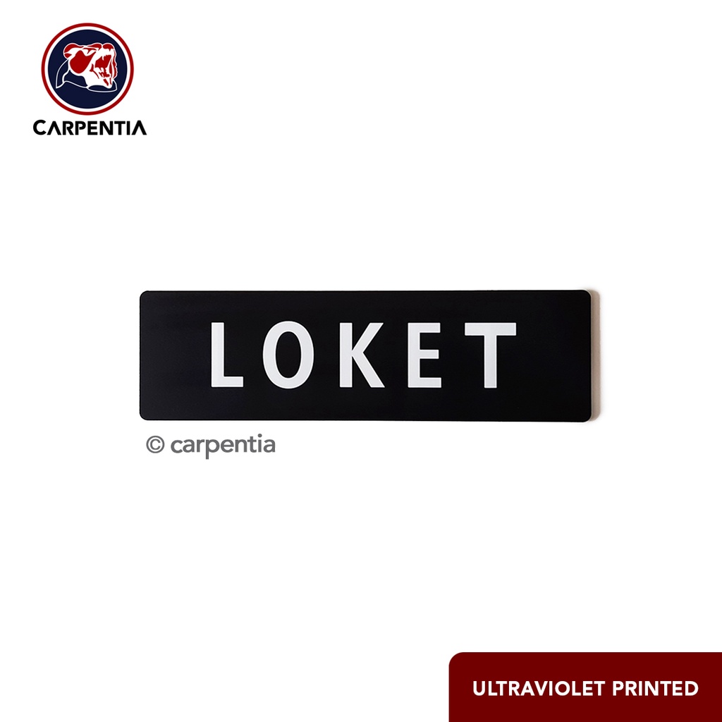 

Carpentia Acrylic Sign LOKET / Papan Label Akrilik 24x7 cm / A - Hitam Matte/Doff