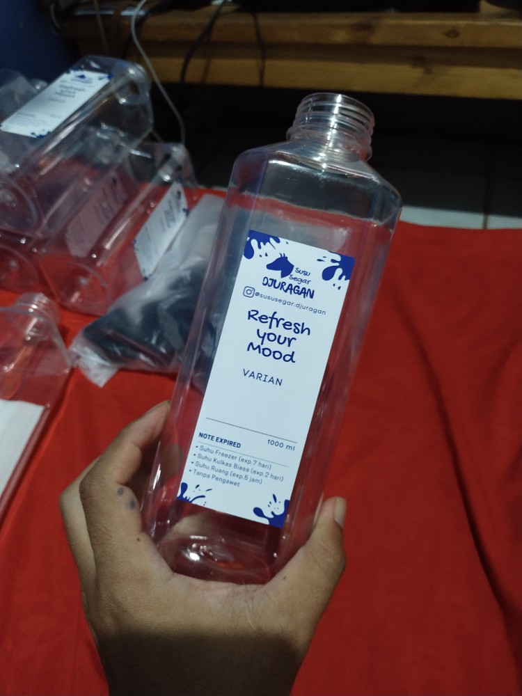 @10pcs Botol Kick Square 1000ml / Botol Kotal Tebal 1000 Ml