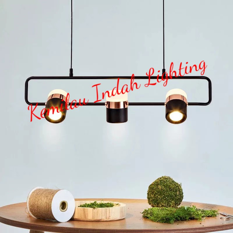 SL9008-3P LAMPU GANTUNG HIAS MINIMALIS MODERN LED MEJA MAKAN RESTORAN MINI BAR DEKORASI GOLD PENDANT