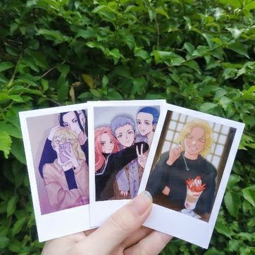 Polaroid Anime Tokyo Revengers Sano Manjiro (Mikey), Draken Emma & Mitsuya by @koi_tamaida (Ready In
