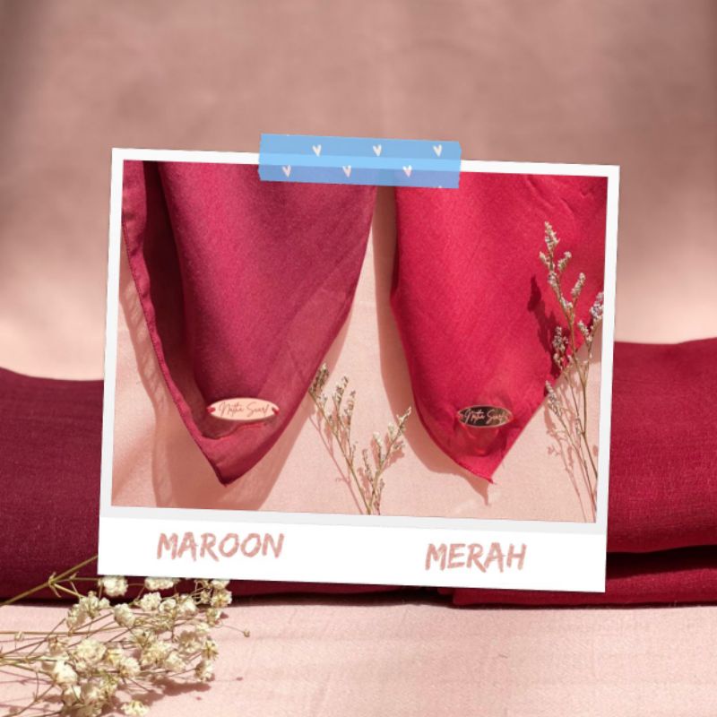 Plain Paris Premium Size : 110x110cm Warna Maroon dan Merah