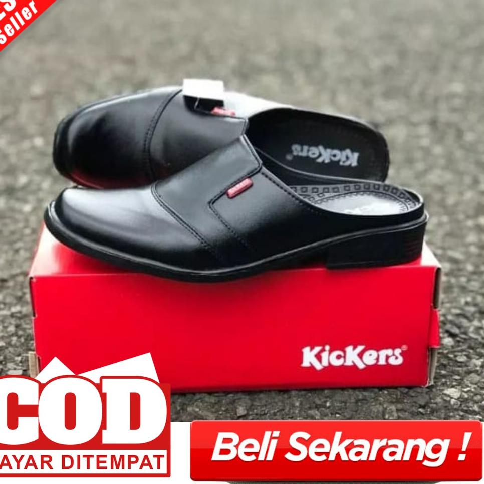 Lagi Tren.. sepatu slop kulit pria sepatu bustong kickers pria asli kulit slop kulit terbaru