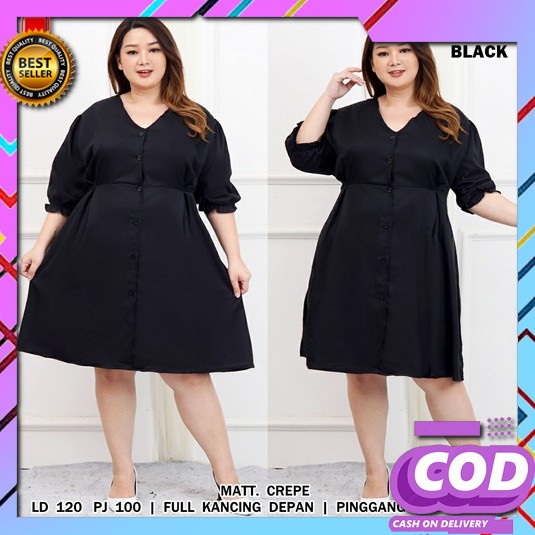 Dres Jumbo Tunik Jumbo Gaun Pesta Jumbo Big Size Ld 120 130 140 Dewasa F&F Dress Olin Big Size Moss