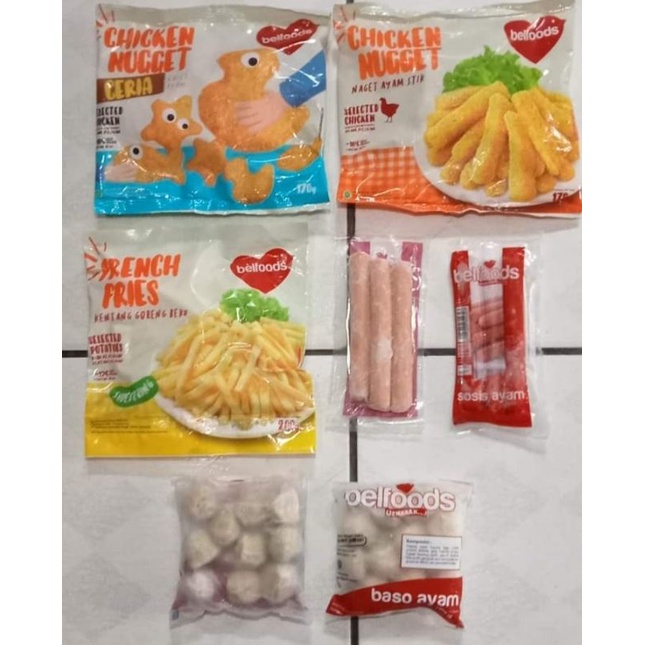 Paket hemat Belfoods 3 Frozen Food Murah | Nugget Kentang Sosis Baso | Makanan Beku | Olahan Ayam Si