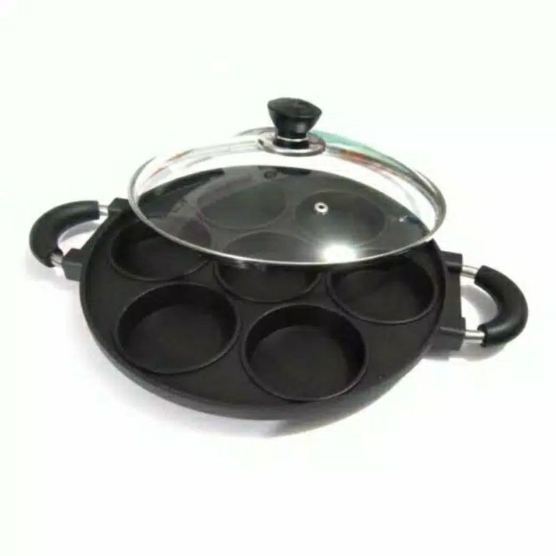 HAPPY CALL CETAKAN 7 LUBANG DATAR | CATAKAN KUE APEM | CETAKAN KUE BIKANG | BAKING PAN DORAYAKI KUE 