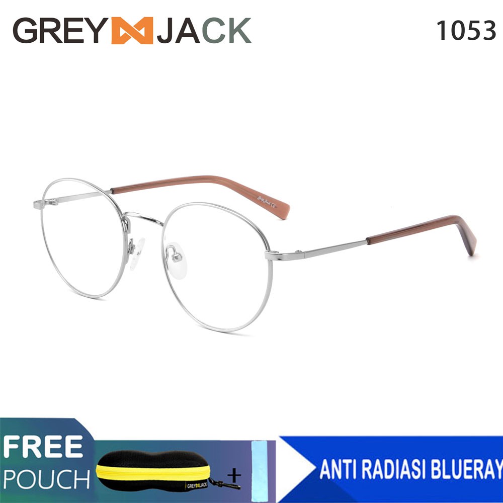 

Grey Jack Frame Kacamata Titanium Metal Fashion anti radiasi Blue Ray 1053
