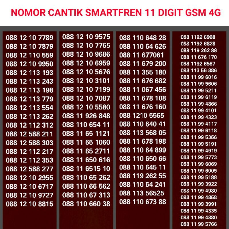 Nomor cantik smartfren 4G 11 Digit Termurah Shopee Indonesia