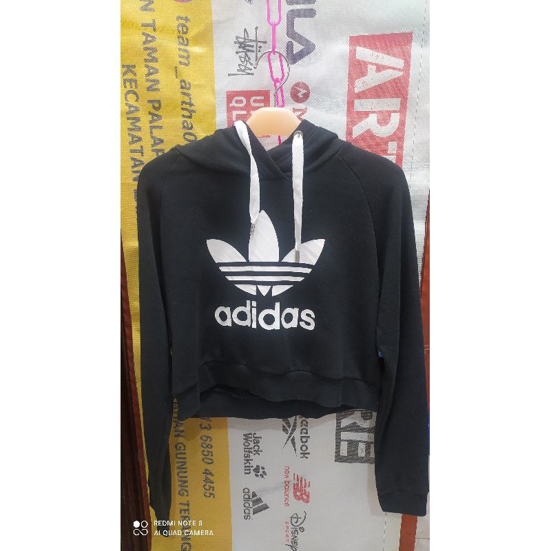 Jaket Hoodie Adidas Crop