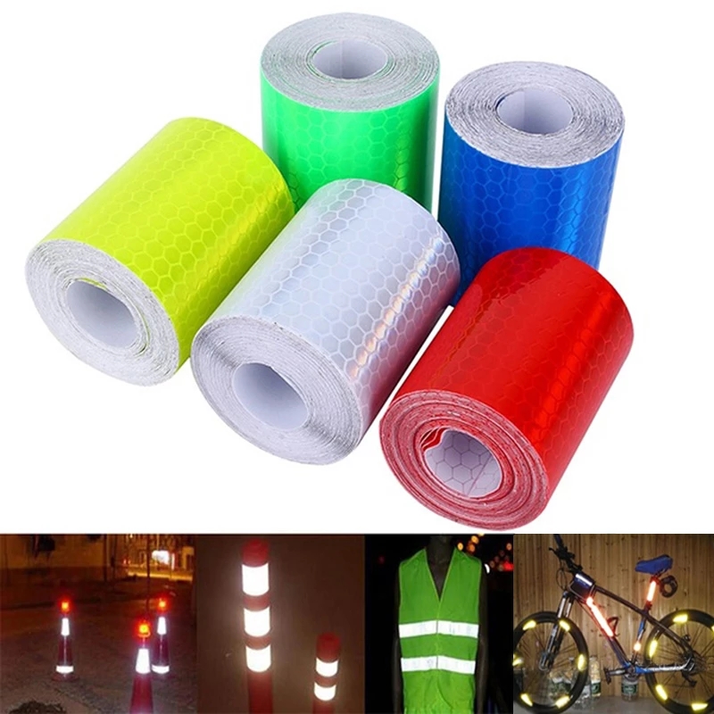 5cm * 1M Color Crystal Car Warnings Reflektif Film/Sepeda Color Grid Tape Reflektif Safety Tape/Peringatan Keamanan Strip Reflektif Stiker Film Bintang Mengkilap/Alat Dekorasi Film