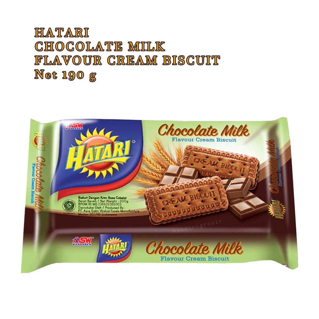 HATARI* CHOCOLATE MILK FLAVOUR CREAM BISCUIT *190g