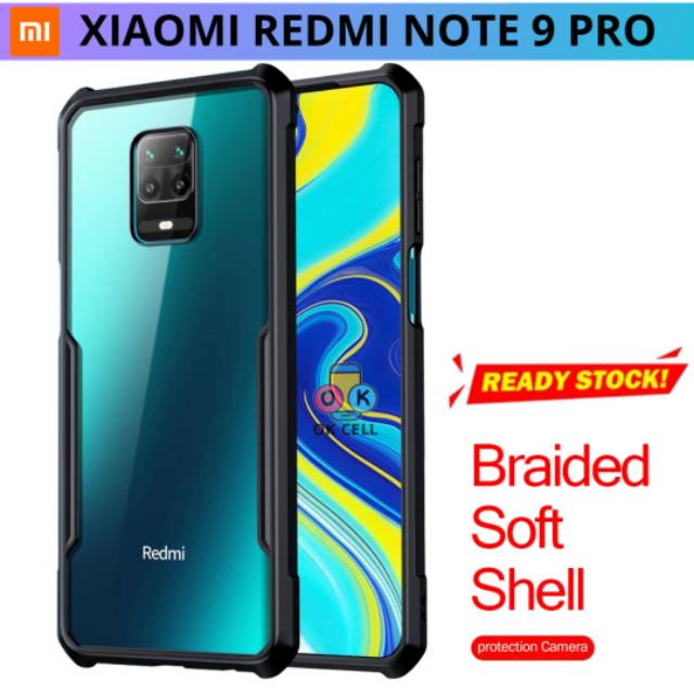 Case Xiaomi Redmi Note 9 Pro Armor Shock Proof-Hardcase Redmi Note 9Pro Shockproof TPU Transparan