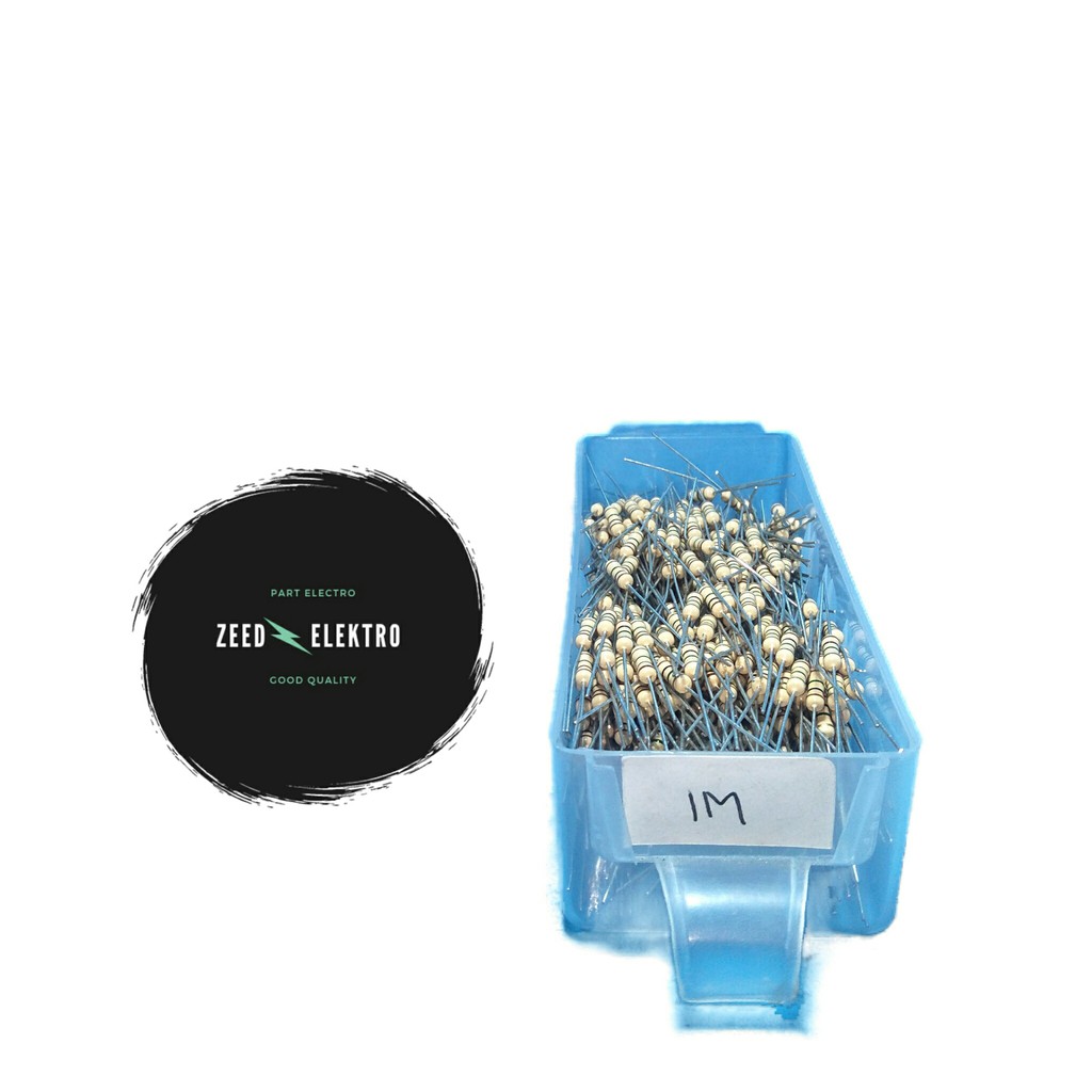 Resistor 1m ohm setengah watt 1/2watt 5% 1 mega ohm 12pcs