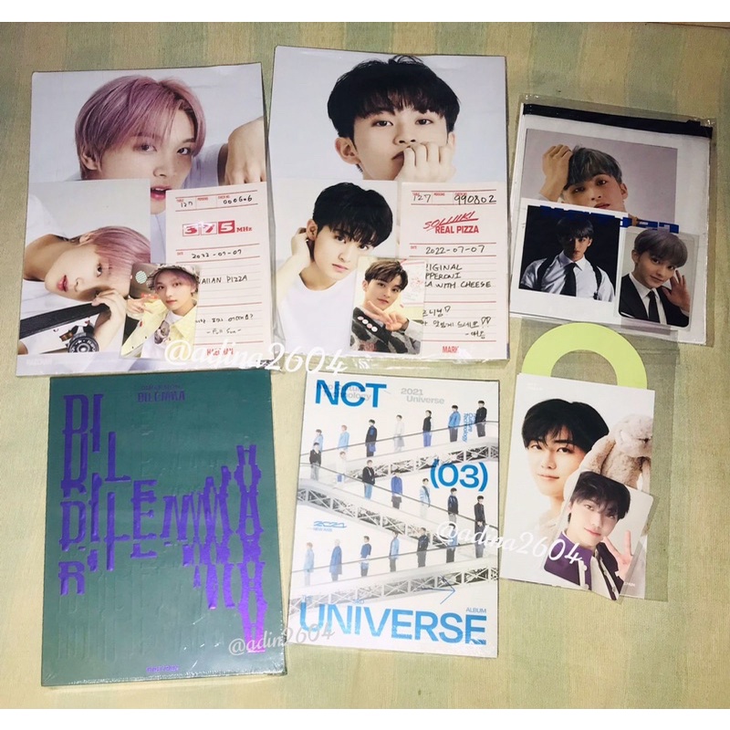 WTS Sg22 set Mark, Haechan Coupon card, Photoset universe LET’S play ball jeno haechan, Album sealed
