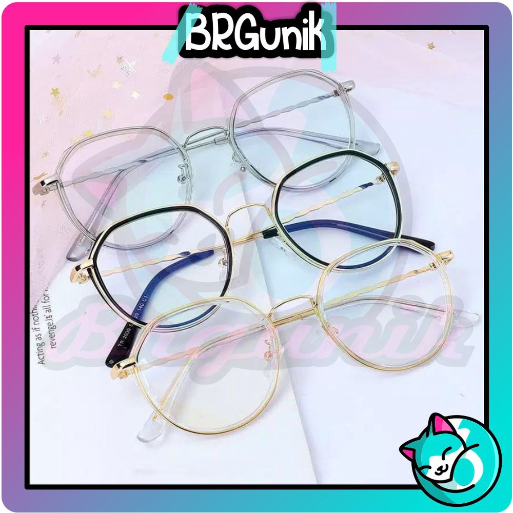 BRGUNIK Oversized Frame Kacamata Anti Radiasi Wanita Korean Fashion Gaya Anti Biru Kacamata Cewek R447