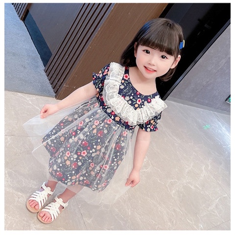 CHUBBI 84 Dress Anak Perempuan Motif Bunga Lace Brukat