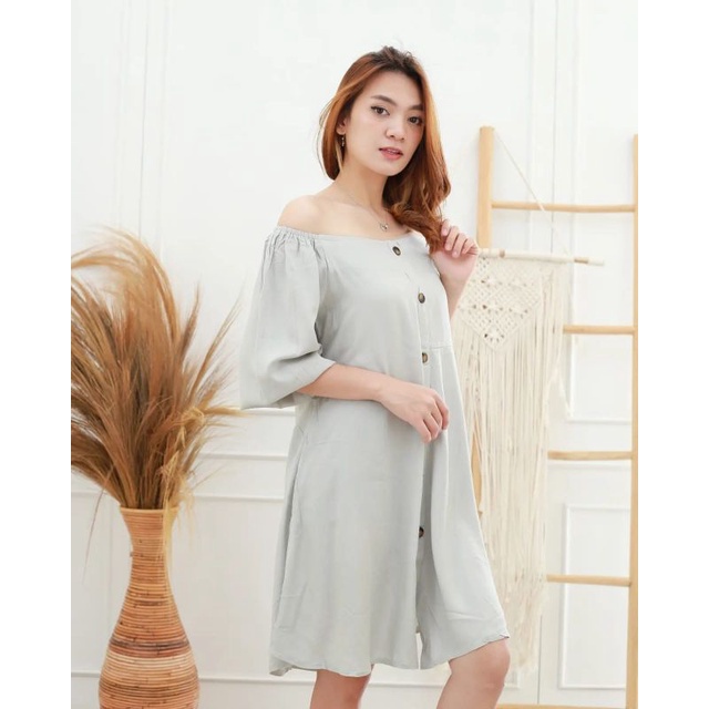 ERISKA DRESS - DRESS WANITA POLOSAN CASUAL