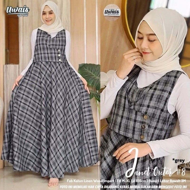 OVERALL OUTER JANET WOOL IMPORT ORI, JANET UWAIS RALYN