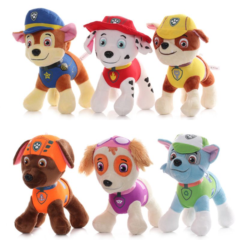 20cm Paw Patrol Dog Plush Toys Stuffed Puppy Doll Marshall Rubble Chase Rocky