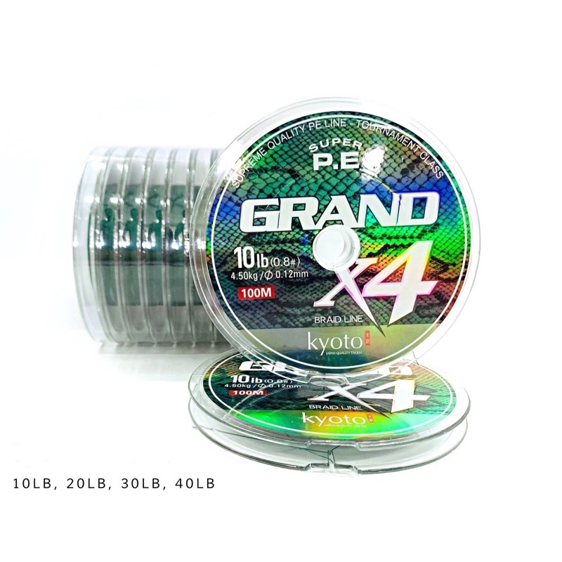 PE | Braided KYOTO GRAND X4 | 100 Meter