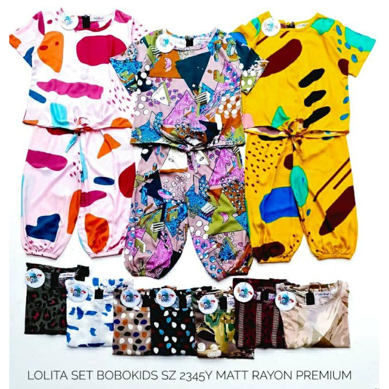 Lolita Set Bobo Kids | Setelan Anak Perempuan Rayon Premium