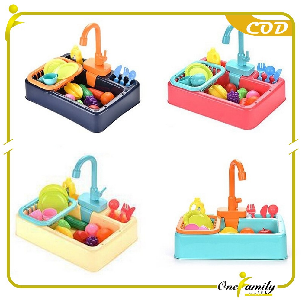 ONE-M31 M109 Mainan Anak Kitchen Sink Tempat Cuci Piring Set Mainan Kran Air Wastafel BISA KELUAR AI-Wastafel 6058