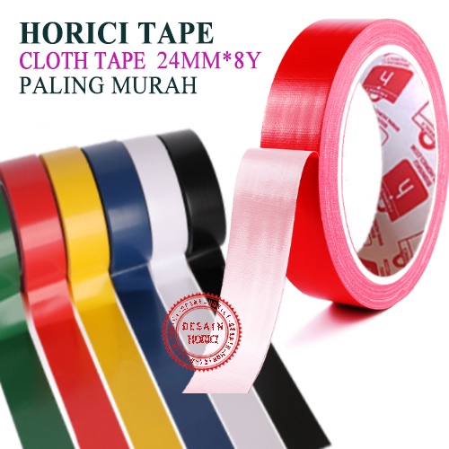 HORICI CLOTH TAPE 24MM*8Y ISOLASI WARNA WARNI LAKBAN PEREKAT SUPER MURAH /BAHAN TEBAL JILID LINEN