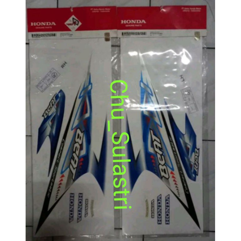 Striping/Sticker BeAT Karbu biru putih 2012 Ori AHM