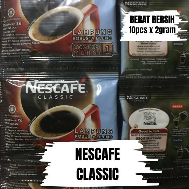 

Kopi Nescafe Classic 1 renceng isi 10 x 2 gram