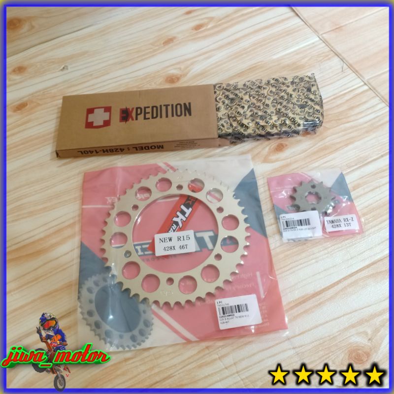 gear set R15 v3 / vixion R / XSR 155 TK racing rantai gold expedition 428H gir set r15 v3 vixion r x