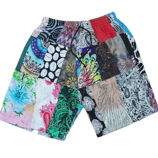 celana pendek kolor/short pants pria wamita rayon patcwork bali