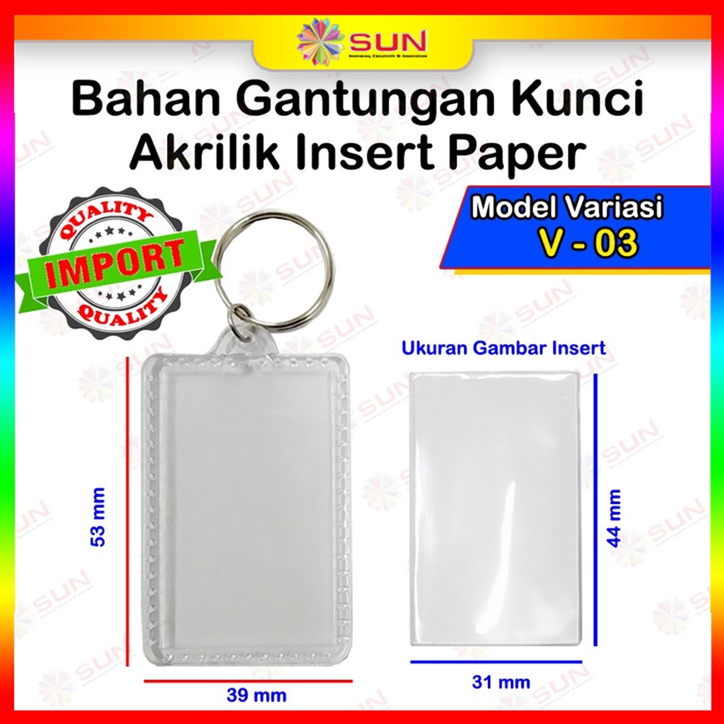 Jual Gantungan Kunci Akrilik Insert Paper Isi Pcs Sisi Shopee