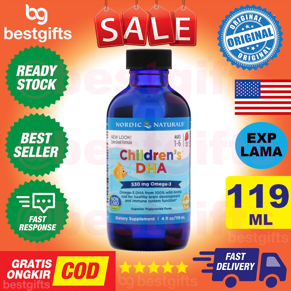 NORDIC NATURALS CHILDREN DHA OMEGA 3 VITAMIN OTAK SARAF IMUNITAS DAYA TAHAN TUBUH ANAK CERDAS 119 ML