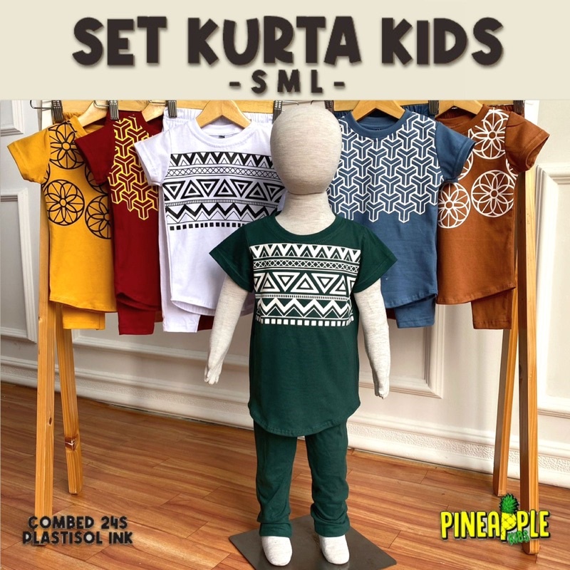 Set kurta kids SML pineapple kids