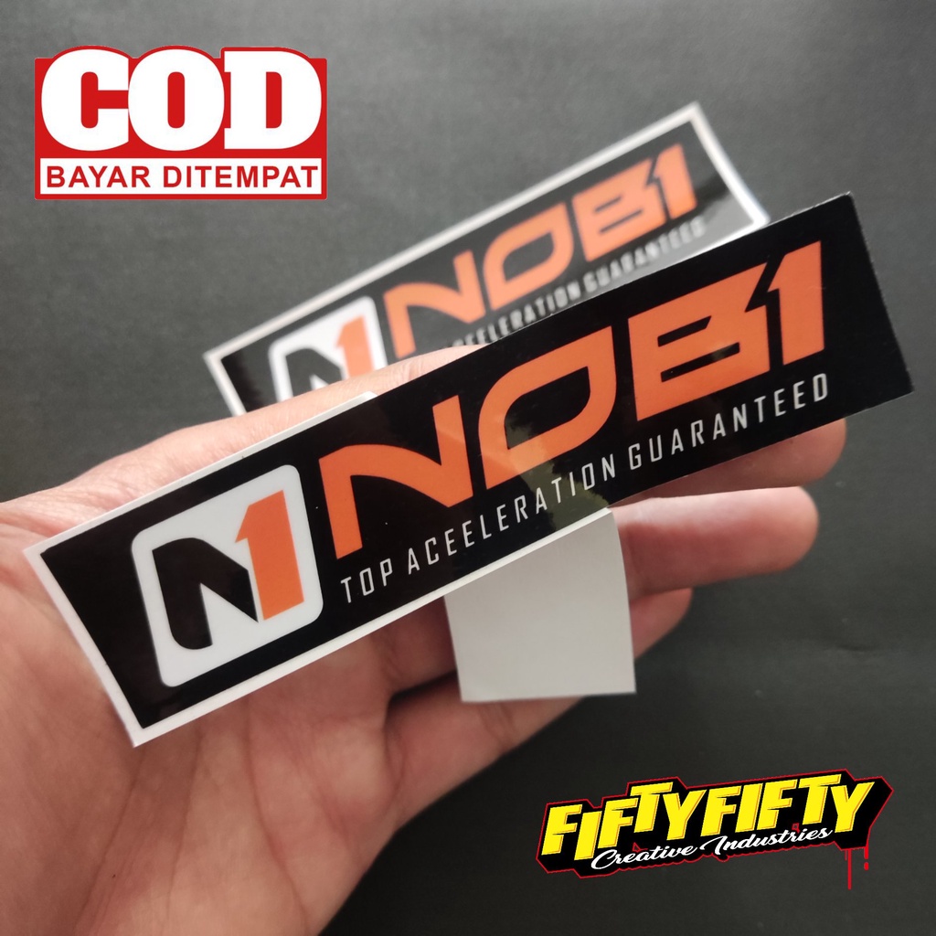 Stiker Print Cut NOBI Stiker Printing Laminasi Glossy Tahan Air Stiker Motor Mobil Helm Sudah Membentuk Pola Desain