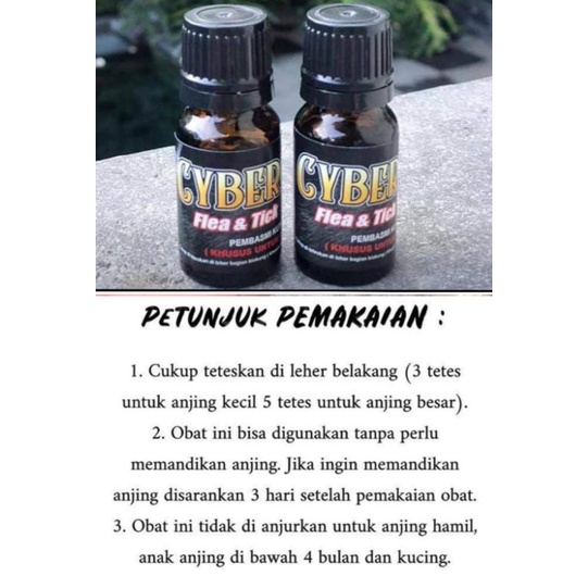 Obat Kutu Anjing Paling Ampuh CYBER FLEA &amp; TEAK / Cukup Teteskan Di Area Leher