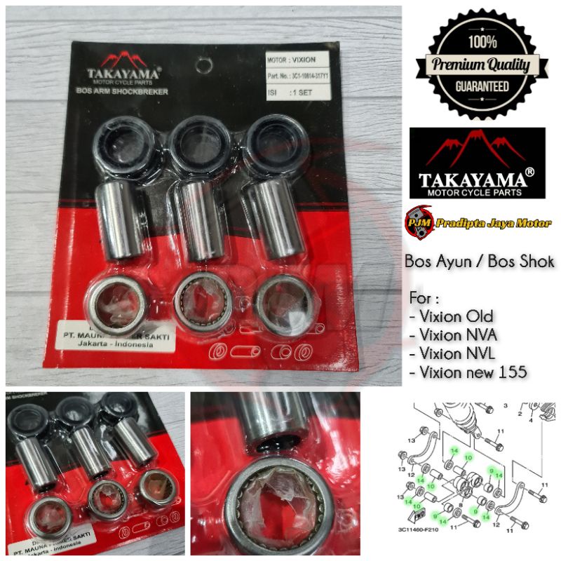 Bos Monoshock VIXION R15 TAKAYAMA - Japan standar - Bosh Ayun Unitrack Segitiga Shok