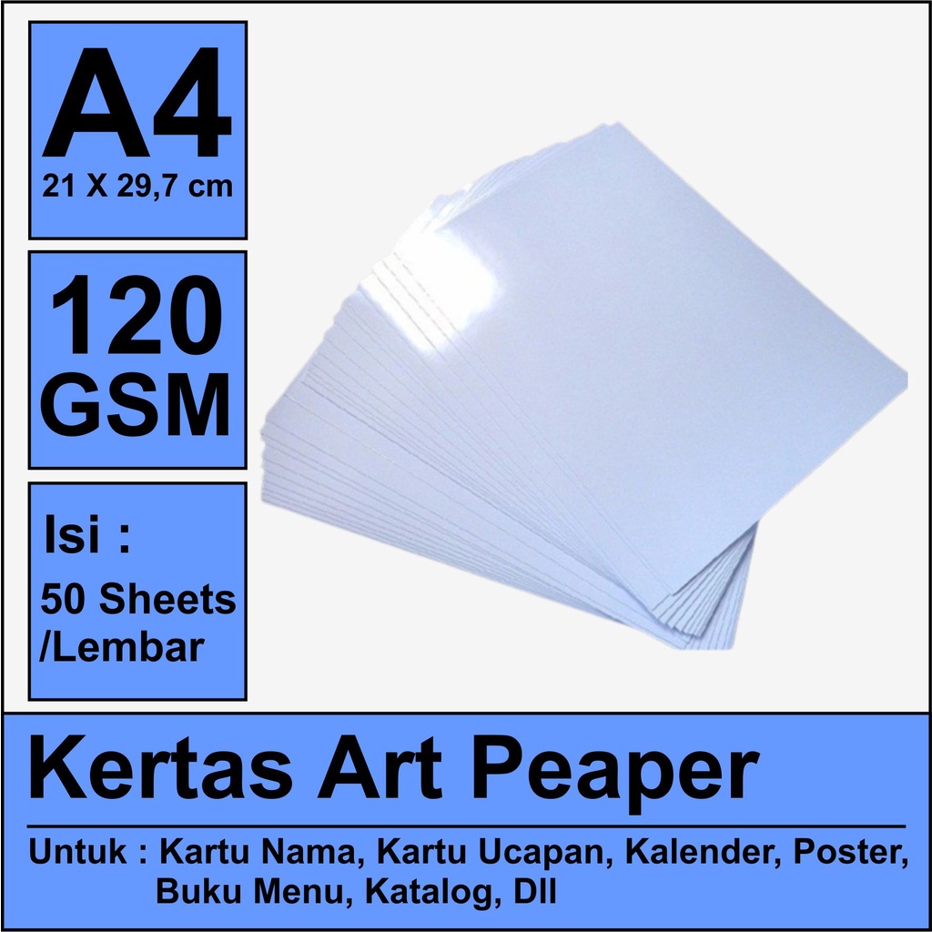 

Kertas art Peaper/ art Karton A4 120 gram / 50 Lembar