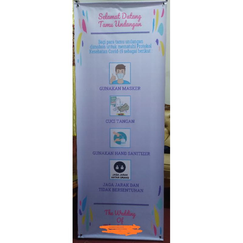 Banner wedding pernikahan protokol kesehatan covid-19