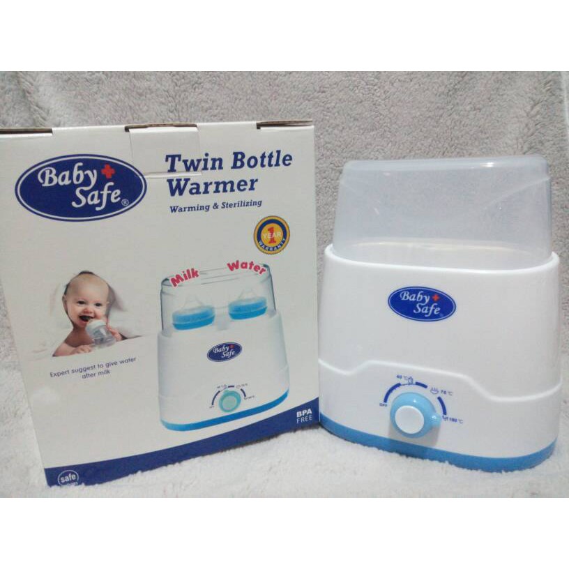 BABY SAFE TWIN BOTTLE WARMER LB216 PENGHANGAT STERIL REBUS TELUR