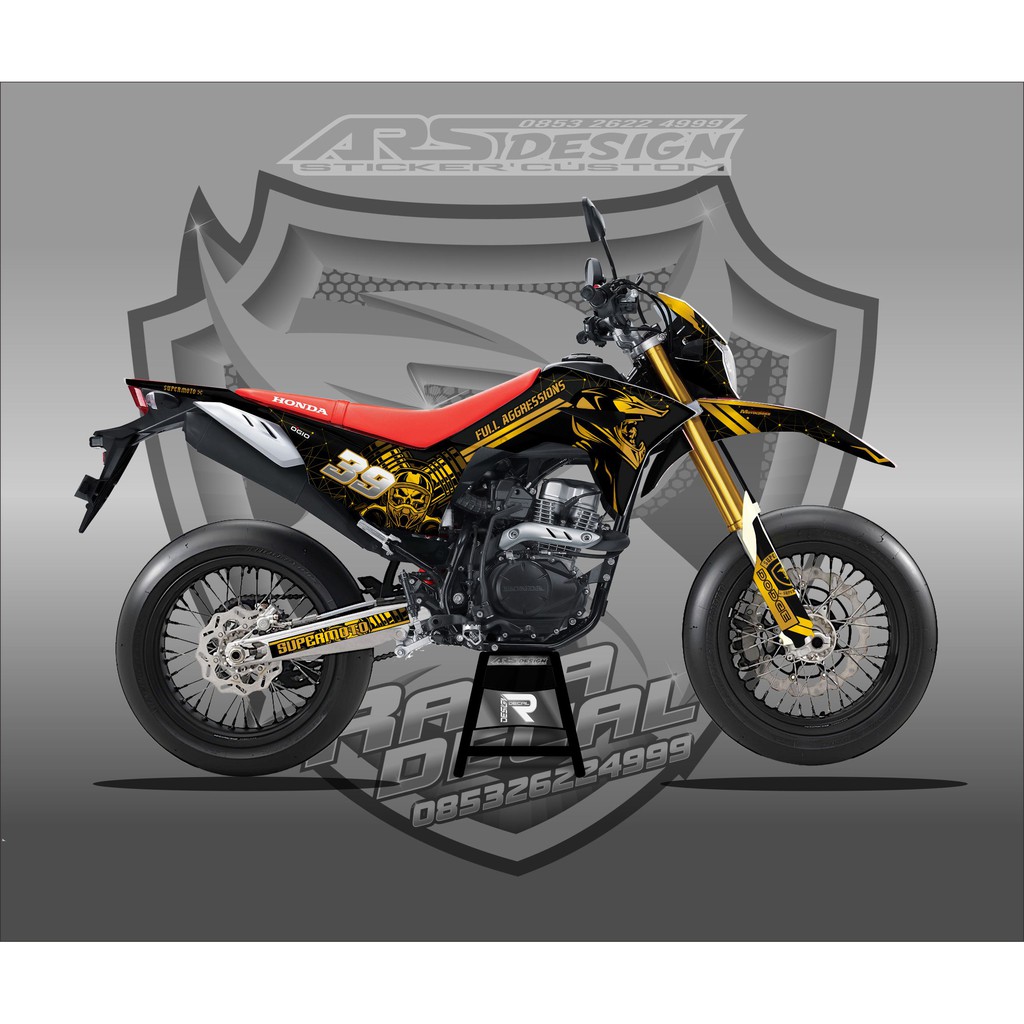 decal sticker honda CRF supermoto gold hologram